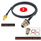 1PCS RG58 Cable Waterproof N Female Bulkhead to SMA/ RP-SMA Male Female RF Coax Pigtail 3G 4G 5G LTE Antenna Extension Jumper