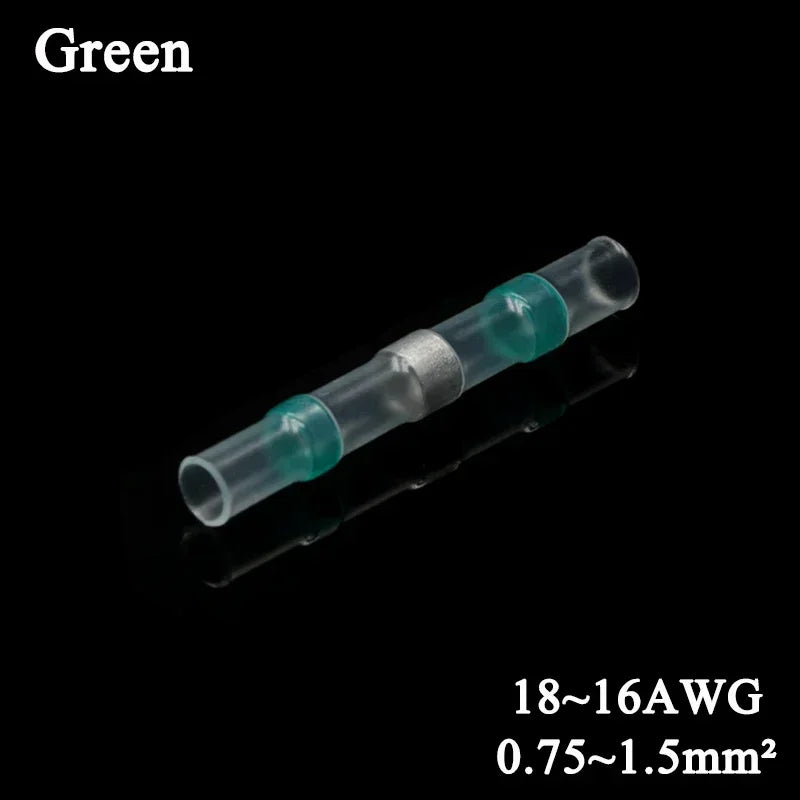 10 ~ 500pcs Solder Seal  Wire Connectors Kit Heat Shrink Butt Crimp Terminals Waterproof Electrical Cable Splice Connector