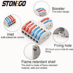 STONEGO Wire Fast Connector 2 In 4/6/8 Out Wire Splitter Terminal Compact Wiring Cable Connector
