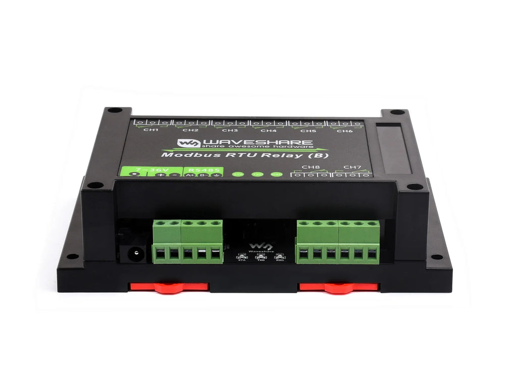 Waveshare Industrial Modbus RTU 8-ch Relay Module (B) with RS485 Interface, Multi Isolation Protection Circuits, 7~36V