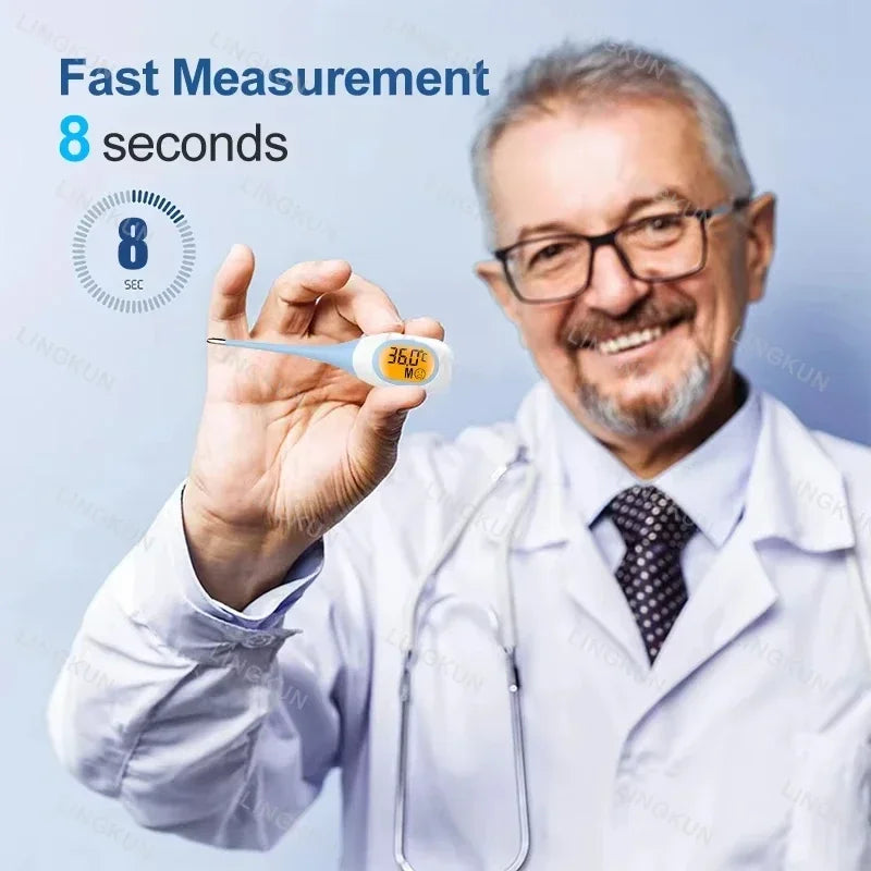 Professional Animal Digital Thermometer with Soft Probe Blue Digital Pet Dog Cat Veterinary Thermometer Waterproof Equipment