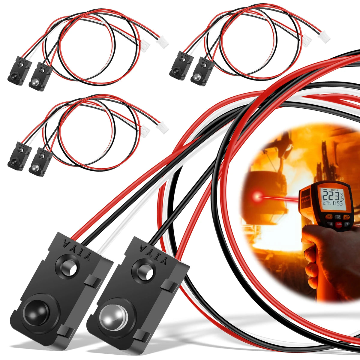 4 Pairs DC5V Infrared Beam Sensor Detector Anti Interference For IR Break Beam Sensor LED Counting Module Split Distance Sensor