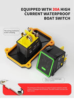 FILN 30A 12V 24V 220V Waterproof Inline Toggle Switch with LED IP65 Sealed Outdoor Box Inline Cord Rocker Switch Power