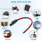 (14.5cm) SAE Connector Cable 12V Quick Disconnect 2 Pin Plug for Automotive Battery Tender Solar Panel Charger Cord Wire Harness