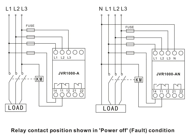JVR1000-A  LCD Three-phase Voltage Monitoring Relay  with Overvoltage Undervoltage phase sequence phase loss voltage unbalance