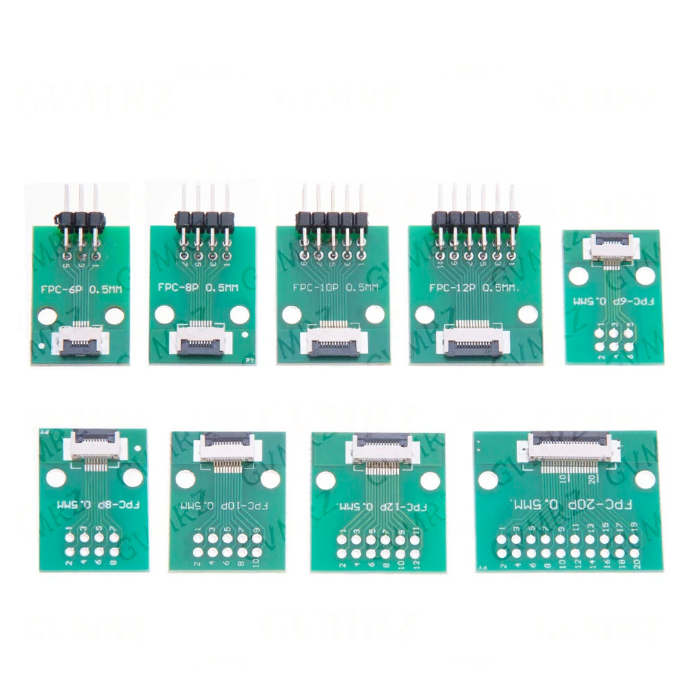 0.5mm 1.0mm pitch Connector SMT Adapter to 2.54mm hole FPC FFC Cable Welded board With Pin / Empty Board 6P 8P 10P 12P 20P 24P