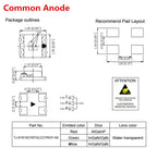50/100PCS SMD LED 0603 RGB Common Cathode / Anode 1615 RGB Lamp Bead Red-Green-Blue Three-color Full-color LED 4Pin 1.6x1.5mm