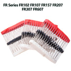 FR107 FR207 FR Series Fast Recovery Diode Kit FR157 FR207 for Industrial Circuits & DIY Applications FR102 FR307 FR607 
