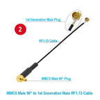 2PCS MMCX to Cable MMCX Male/Female to u.FL/RF-1 Male Plug Connector WIFI Antenna Jumper RG113 RF1.13 Pigtail