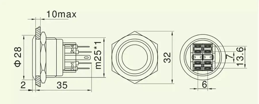 19mm 22mm 25mm 30mm Laser 'ENGINE START STOP' Engine Button ON OFF Ring Illuminated Momentary Push Button Switch+CE+RoHS