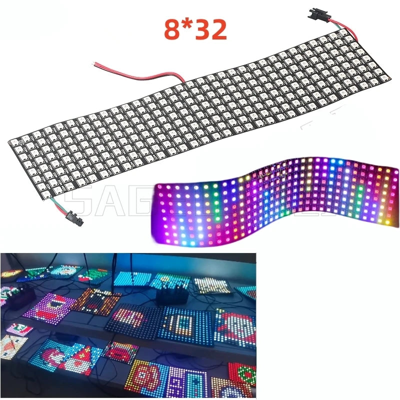 SP801E Led Controller Kit DC5V WS2812B RGB LED Pixel Panel Light 8x8 16x16 8x32 Digital Flexible Screen Individually Addressable