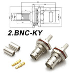 Q9 BNC 50ohm-3mm Coaxial cable Connector BNC Male Female Plug Right Angle RG58 feeder Connector Fast Delivery