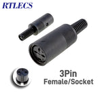 2/5 PCS 3P 4P 5P 6P 7P 8P 13Pin Din Male/Female Plug Soecket Jack With Plastic Handle Keyboard Cable Connector Adaper PS2 DIY