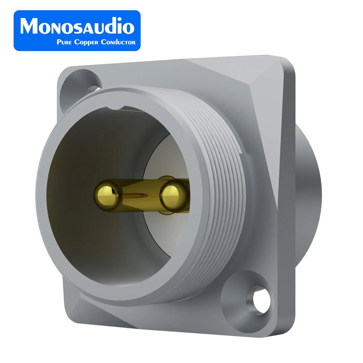 Monosaudio Pure Copper 2pin GX16 Male Socket Chassis GM16 24K Gold Plated Micro Male Connector