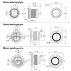 16/19/22mm 20A High Current Metal Push Button Switch IP67 Waterproof LED Light Momentary Latching Car Engine Power Switch Red