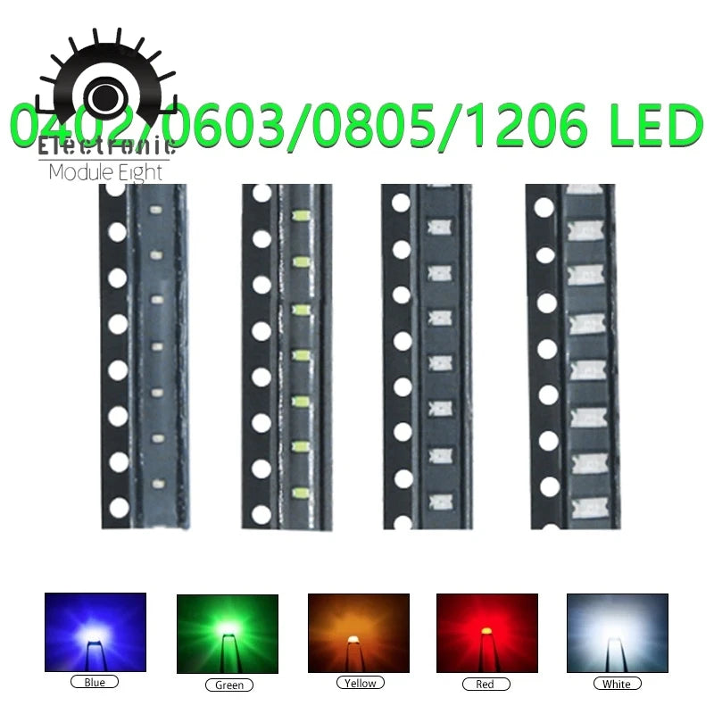 SONGXIN 100pcs 0402 0603 0805 1206 smd led Red Yellow Green White Blue Orange light emitting diode Water Clear LED Light Diode