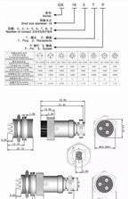 Aviation Plug Socket GX16 2 3 4 5 6 Pin Male Female Docking Aviator Circular Connector Industrial Grade Accessories Parts