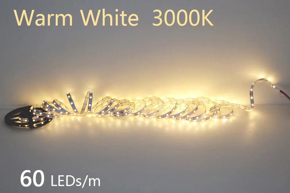 12V 24V LED Strip 2835 120LEDs/m Home Lamp Strip Pink Red Ice Blue Green Golden Yellow Orange Flexible Waterproof Soft Lamp Bar