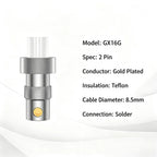 1PC Viborg Gold Plated GX16 GX12 Aviation Connector 2 Pin Female Socket Plug Circular Panel Mount Adapter