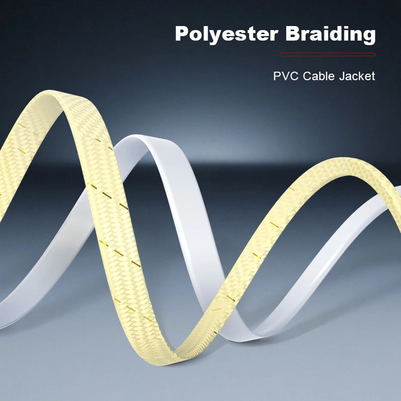 ROVLL CAT7 Ethernet Cable Flat Lan Cable STP Round RJ45 Network Cable Cat 7 Internet Cord 10Gbps Braided Patch Cord