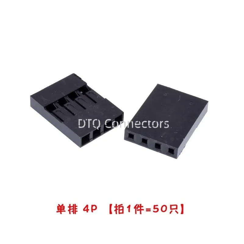 50pcs 2.54mm Dupont connector Male/Female Pin Way Cable Plug 2/3/4/5 Pin Electrical Pin Jumper Header Housing Wire Connector Kit