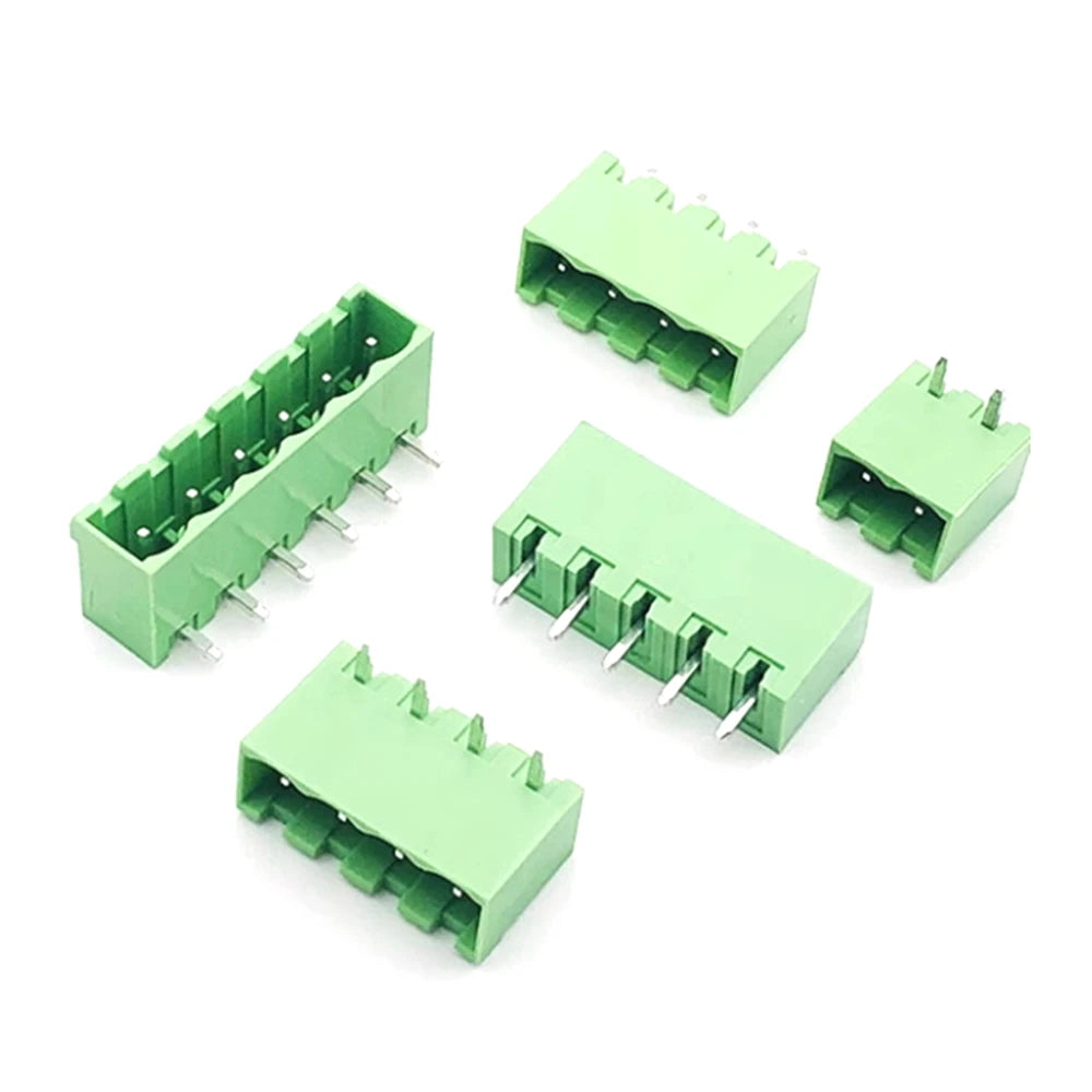 5PCS 2EDG 2/3/4/5/6/7/8/9/10/12 PIN Plug-in Seal Straight/Curved Needle PCB Terminal Block 5.08mm Male Header Wire Connector