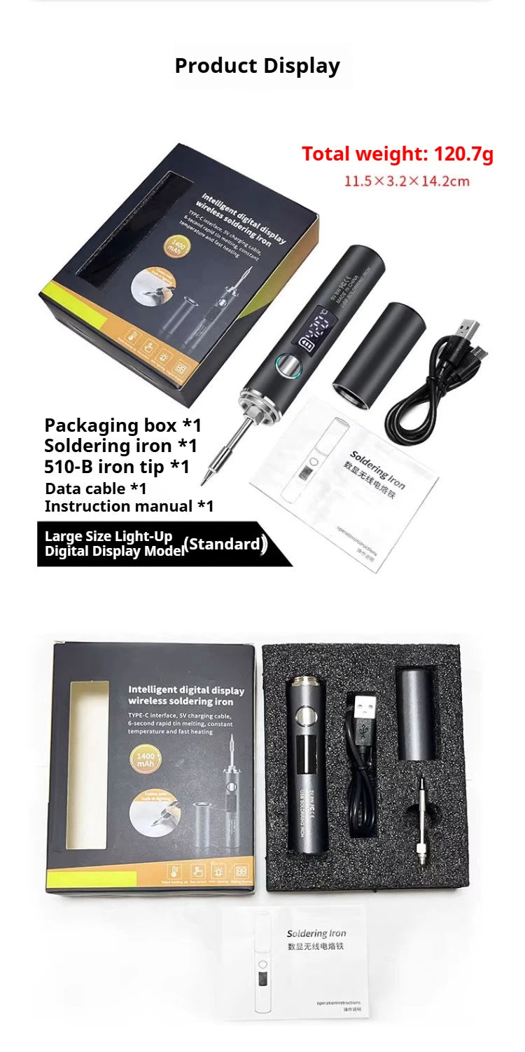 Canoyu radio soldering iron usb charging intelligent digital display portable household repair soldering iron welding pen
