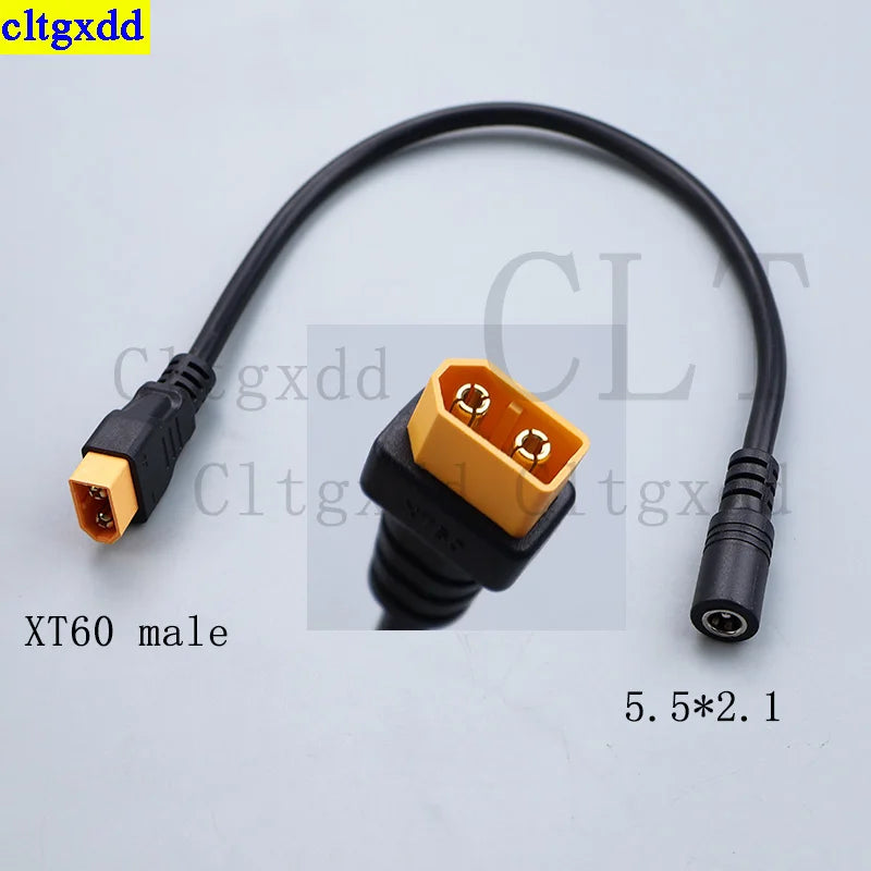 Cltgxdd 1piece XT60 Male and Female Socket to DC 5.5x2.1/5.5x2.5mm Socket Adapter for FPV Monitor Drone Video Glasses Adapter