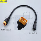 Cltgxdd 1piece XT60 Male and Female Socket to DC 5.5x2.1/5.5x2.5mm Socket Adapter for FPV Monitor Drone Video Glasses Adapter