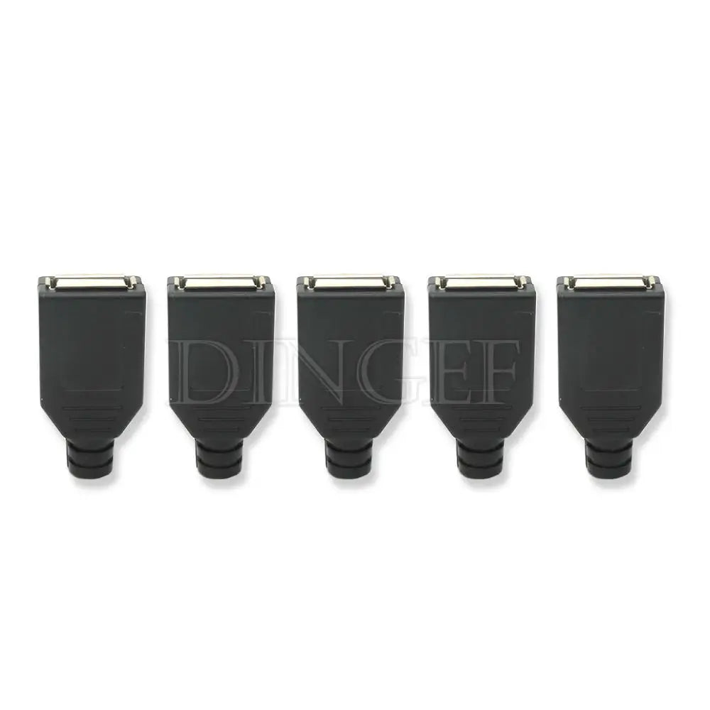 5PCS Type A Male Female USB 4 Pin Plug Socket Connector With Black Plastic Cover Type-A DIY Kits ibuw