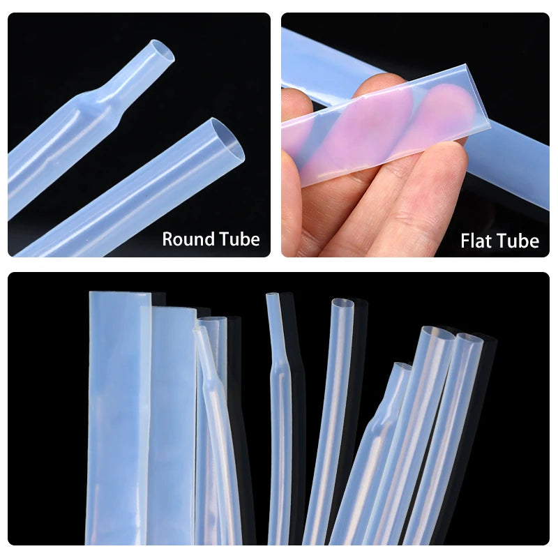 1/5m PTFE Heat Shrink Tube Transparent Diameter 0.5/1/2/2.5/4/5/6/8/10/12mm High Temperature 260℃ 1.7:1 Shrinkage Tubing