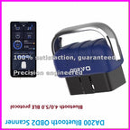 DA200 Auto OBD II Read Card Tool BLE Bluetooth 4.0/5.4 OBD2 Car Diagnostic Scanner 25K80 Chip Fault Coder Free APP-ABFB