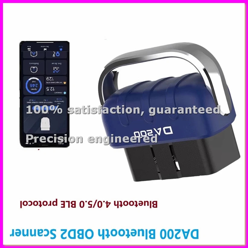 DA200 Auto OBD II Read Card Tool BLE Bluetooth 4.0/5.4 OBD2 Car Diagnostic Scanner 25K80 Chip Fault Coder Free APP-ABFB