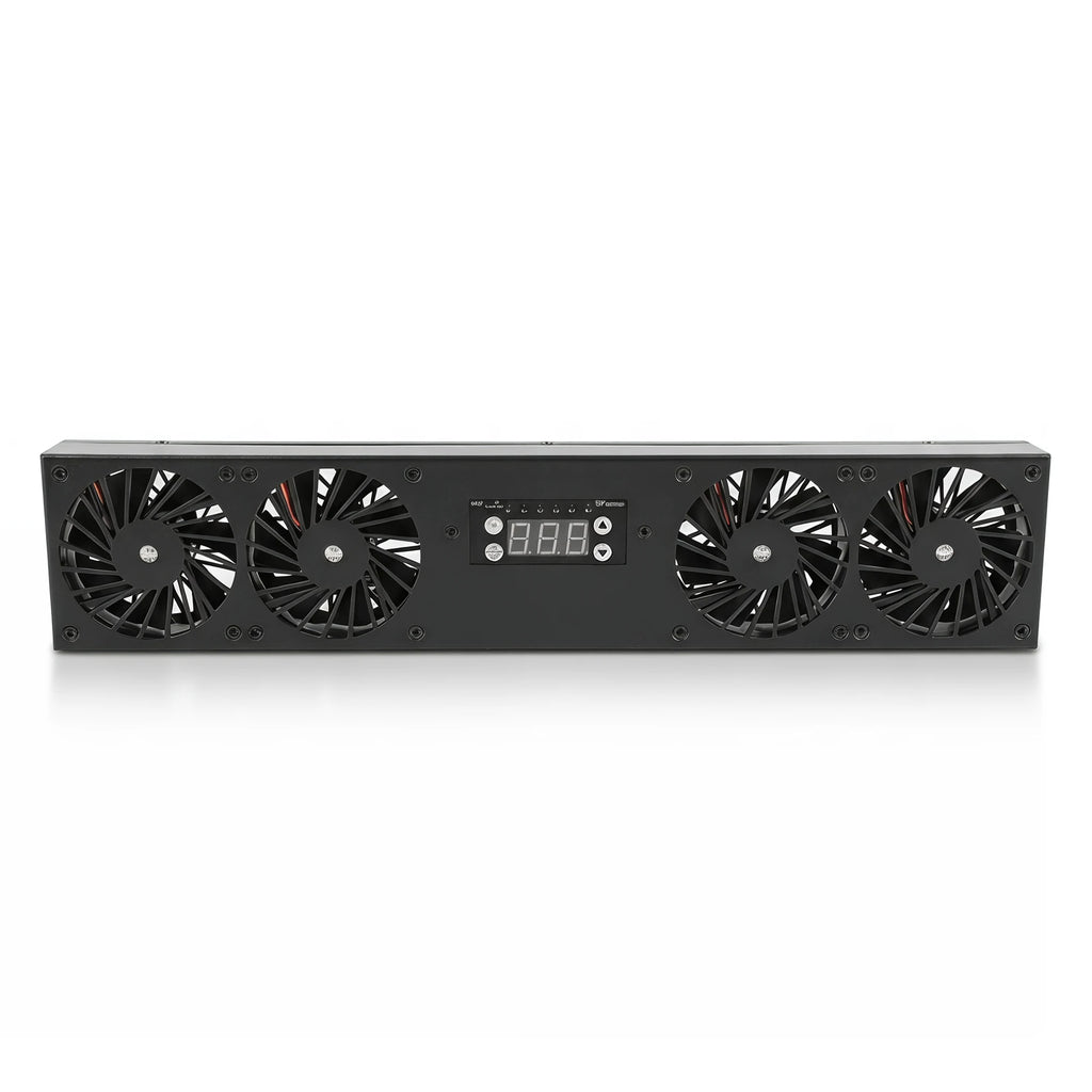 US 19" Rack Cabinet Cooling Fan Module1U/2U Horizontal/Vertical Mount Temperature Control Server Chassis Fan Black/Silver
