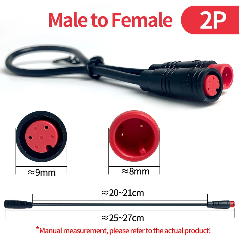 4/10Pcs M8 2 3 4 5 6 Pin Electric Bicycle Butt Joint Plug Waterproof for Ebike Display Cable 25cm Female Male Optional Connector