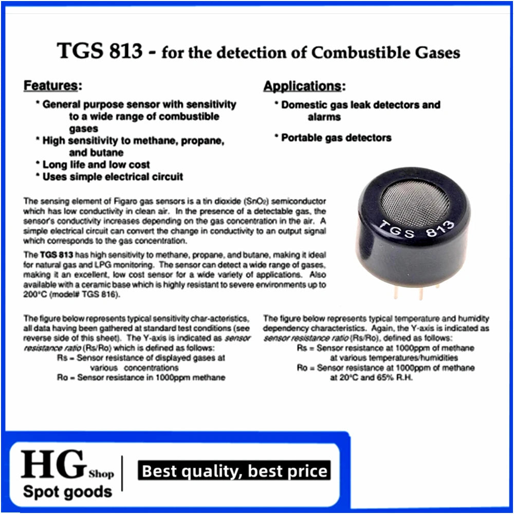 1-5PCS/Lot Original new  TGS813 DIP-6 Combustible gas detection, TGS813 combustible gas sensor
