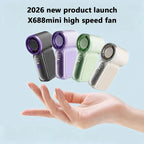 2026 Mini Portable Handheld Fan with Digital Display Speeds Adjustable USB Rechargeable Pocket Cooling Fan for Outdoor Travel