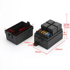 12V/24V 40A 4/5 Pin 6-Way Fuse Relay Box, 4 Relay Holder Standard ATO Fuse Block with Free Assembly for Car Motorcycle
