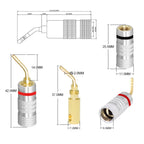 Musical Sound 24K Gold Plated Speaker Plugs Audio Banana Connector for Speaker Wire Open Screw Type Hifi Banana Plugs