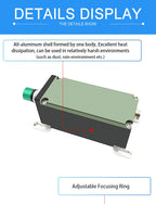 Adjustable Focusing 520nm 500mw 1W 1.4W Green Line 110 DEG Long Service Life Aviation Plug Laser Diode Module Industrial Grade