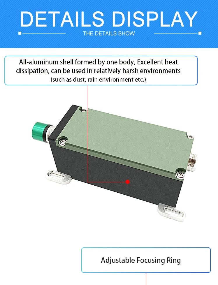 Adjustable Focusing 520nm 500mw 1W 1.4W Green Line 110 DEG Long Service Life Aviation Plug Laser Diode Module Industrial Grade