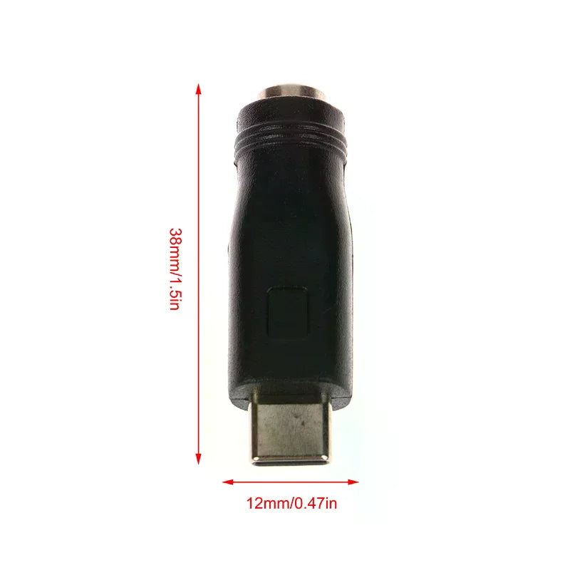 1/2pc DC Power Adapter Converter 5.5x2.1mm Female Jack To USB Type C Male Connector