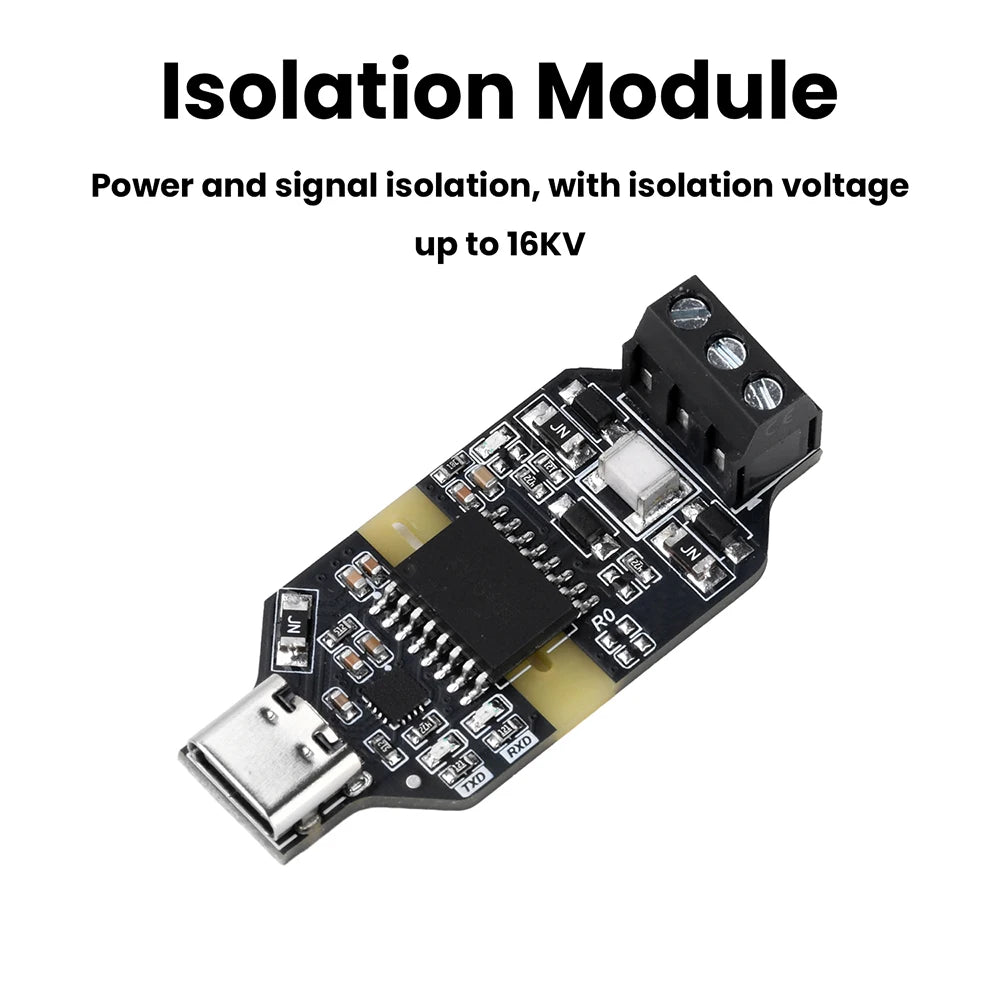 CH343P module 6Mbps USB to RS485 Isolated Converter Industrial Grade Type-C Interface 16KV Isolation Dustproof USB to TTL serial