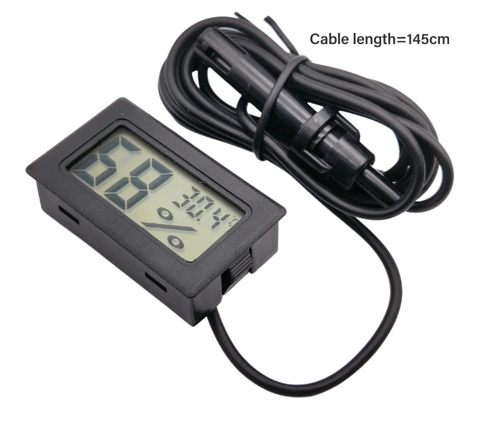LCD Digital Indoor Outdoor Thermometer Thermo Hygrometer Probe Tester Incubator Aquarium Temperature Humidity Meter Sensor Gauge