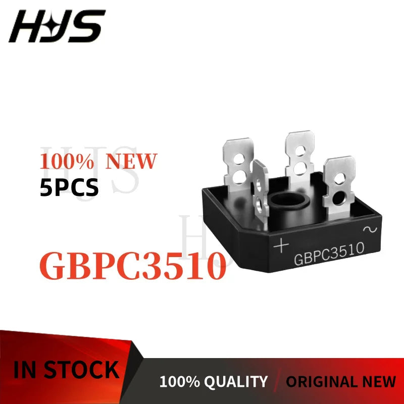 5PCS 100% Brand New and Quality GBPC1510 GBPC2510 GBPC3510 GBPC5010 15A 25A 35A 50A 1000V Bridge rectifier