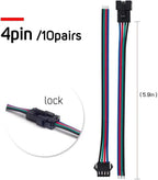 10 Pairs 2/3/4/5pin SM JST 15cm Cable Female/Male Connectors for Led Strip RGB 5050 3528