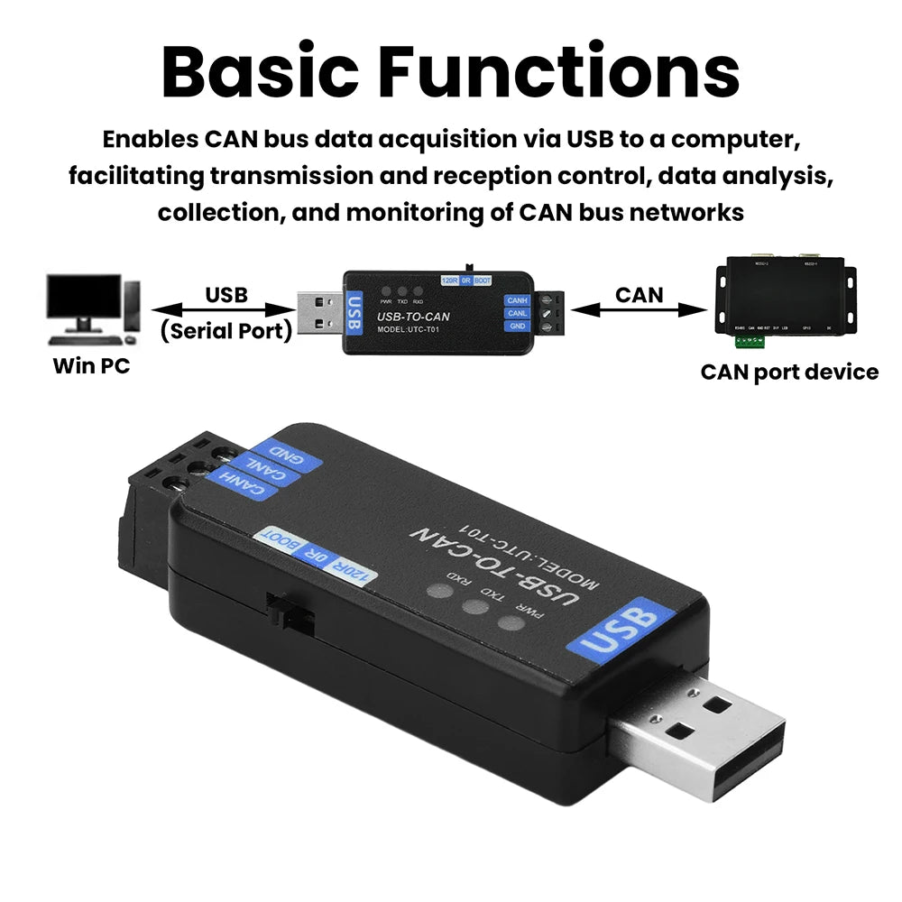 USB to CAN Bus Converter Adapter PCAN Firmware Version Usb To Can Communicate Analyzer for Industrial Network Test Development