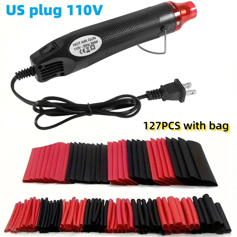 127/164/328/560Pcs Heat Shrink Tubing Kit or only EU US 110V 220V  Hot Air Gun or Heat Gun with 2:1 Heat Shrink Tubes