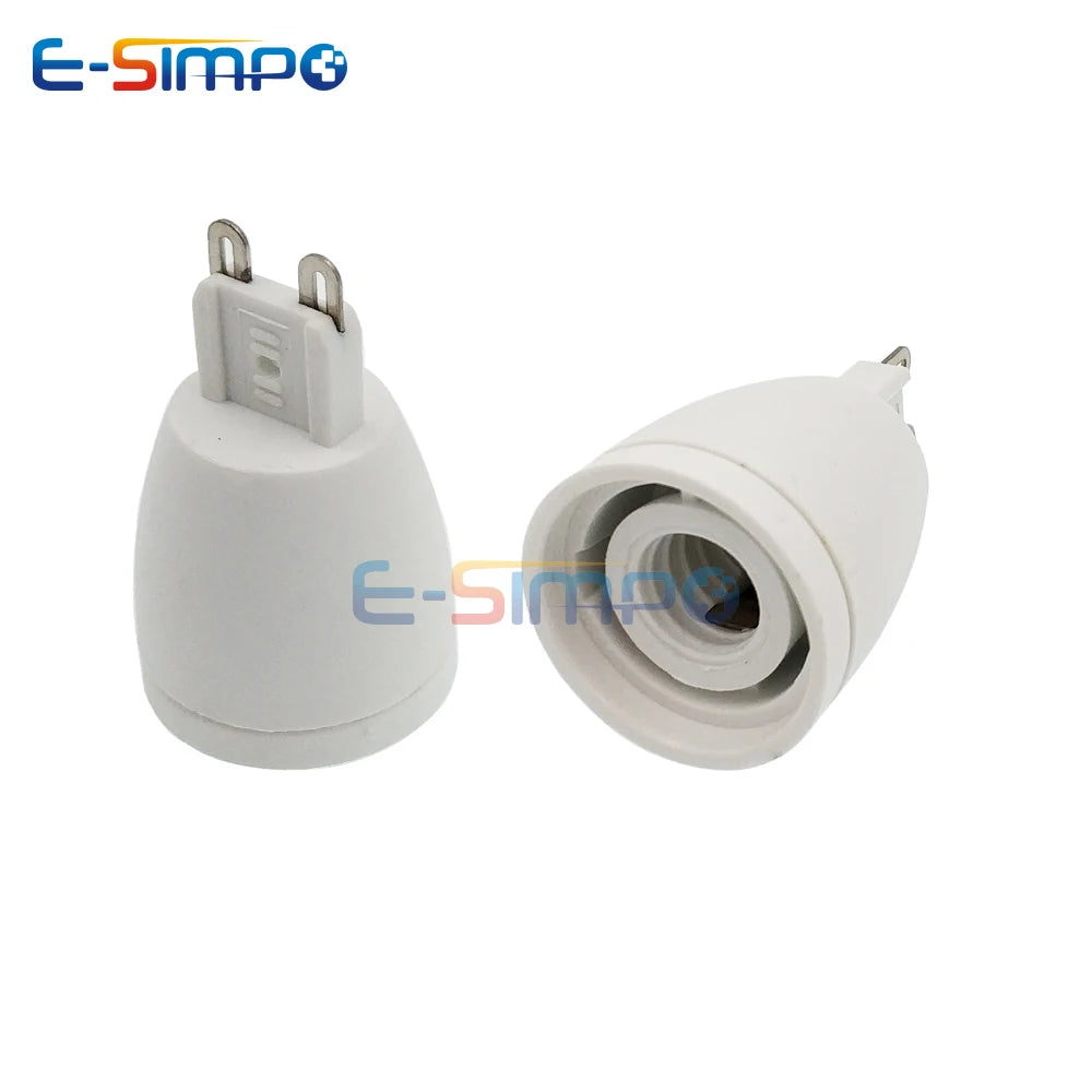 2pcs G9 to E14 E12 CFL LED Halogen 2Pin Base to EU US Standard Candelabra Chandelier Light Holder Socket Converter Adapter