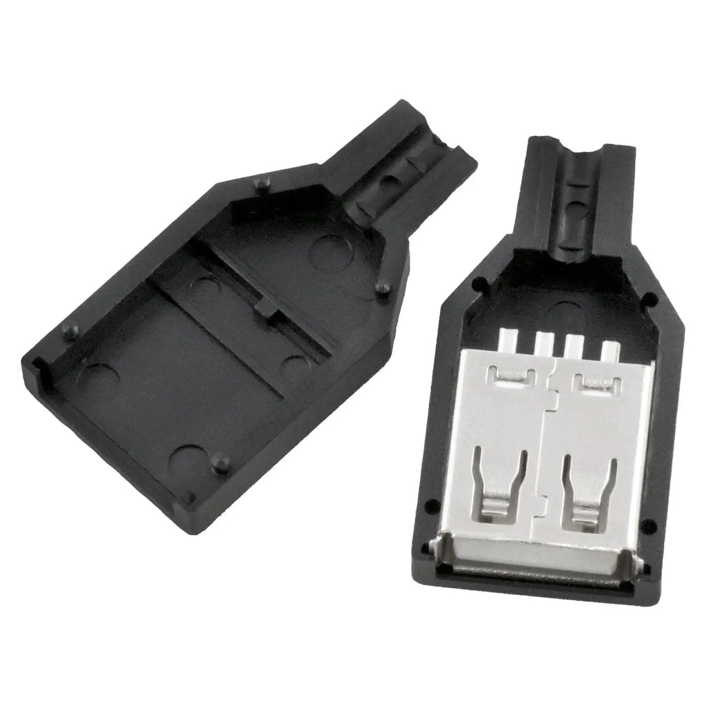 10pcs Type A USB interface (Male/Female), equipped with a black plastic cover, used for computer peripherals and port adapters.